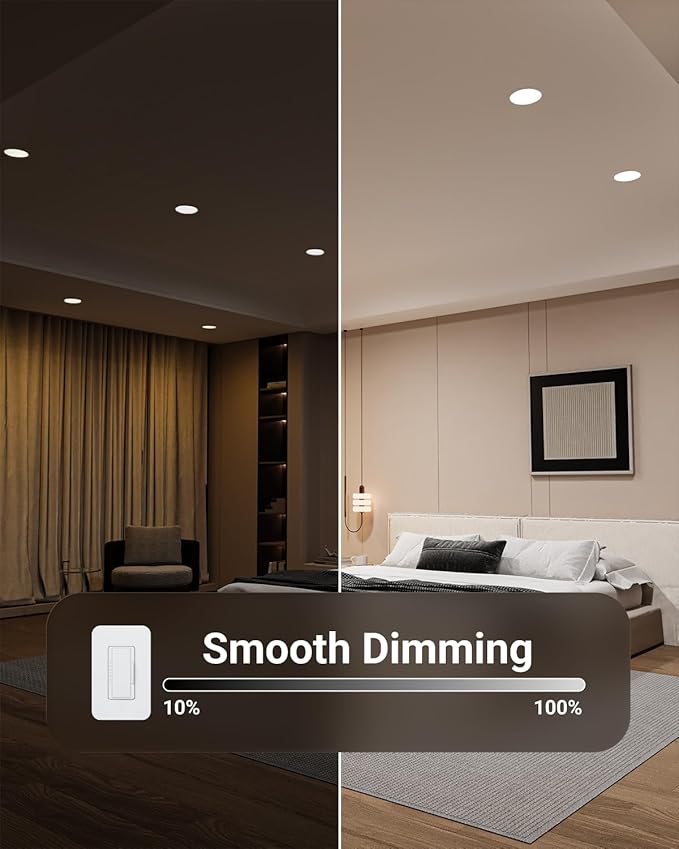 Sunco Lighting - 6 Pack 6 Inch Ultra Thin LED Recessed Ceiling Lights, 5000K Daylight, Dimmable, 14W, Wafer Thin, Canless with Junction Box.