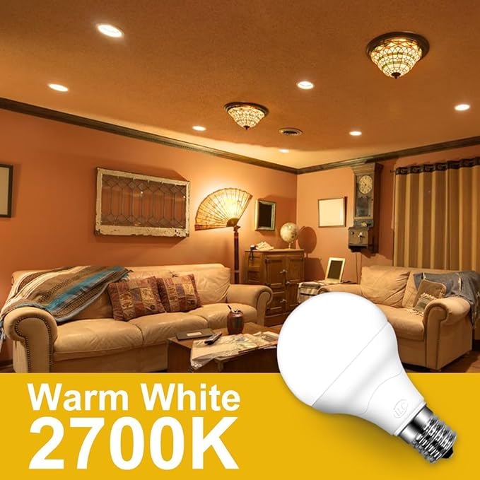 ILC E17 Intermediate Base LED Light Bulbs (40w Equivalent) 5W, Color Changing RGB, 2700K Warm White, 12 Colors 2 Modes Timing with Remote Control (4 Pack)