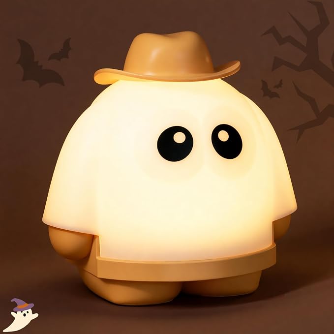Halloween Ghost Night Light, Dimmable Ghost Lamp for Spooky Decor | Rechargeable Ghost Lights with Timer, Portable Table Lamps, Spooky Halloween Lights, Cute Halloween Decorations Indoor Gifts