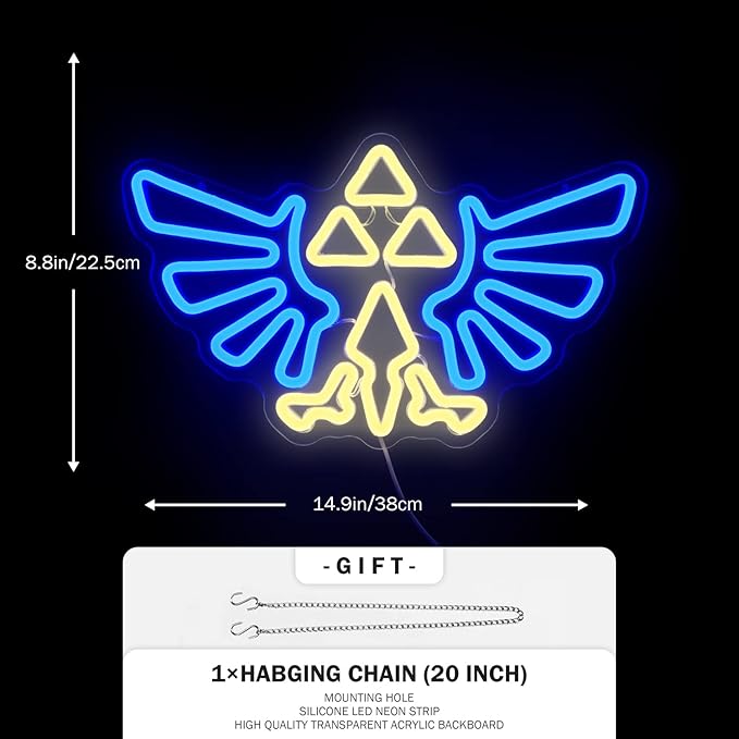 LOZ Gaming Neon Sign Dimmable Game Neon Sign for Gamer Room Decor Neon Lights for Bedroom Boys Teen Gaming Zone Party Decoration