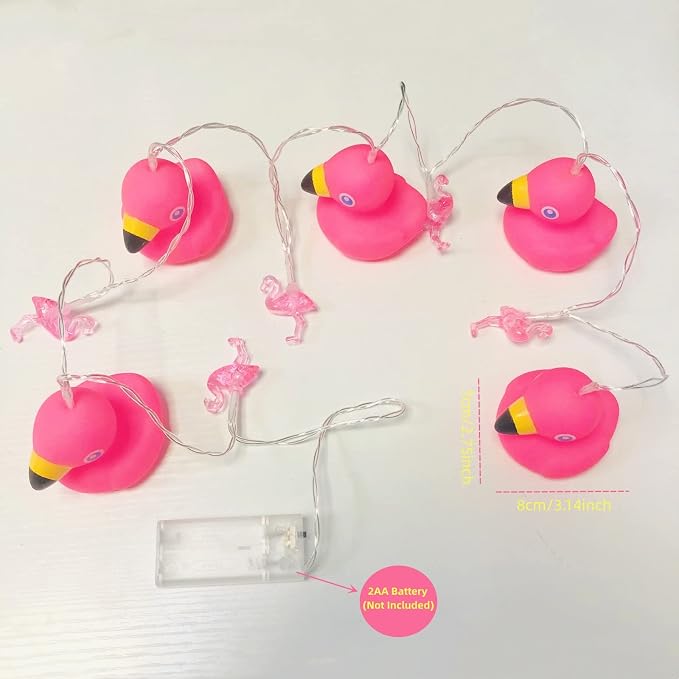 Cute Flamingo Lights Flamingo String Lights Battery Operated Flamingo Fairy Lights for Children Bedroom Home Wedding Holiday Decortion (Flamingo, 1.65m/10LED)