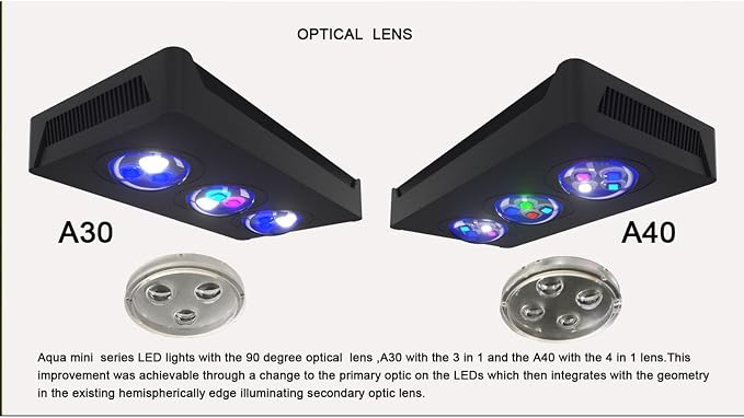 Aquarium Light 35W Reef Light for Coral SPS LPS Saltwater Light | Dimmable for SPS/LPS Corals,Sunrise, Sunset, Moonlight Modes, Ideal for 10-24in Nano Saltwater Reef Tanks Up To 40 Gallons