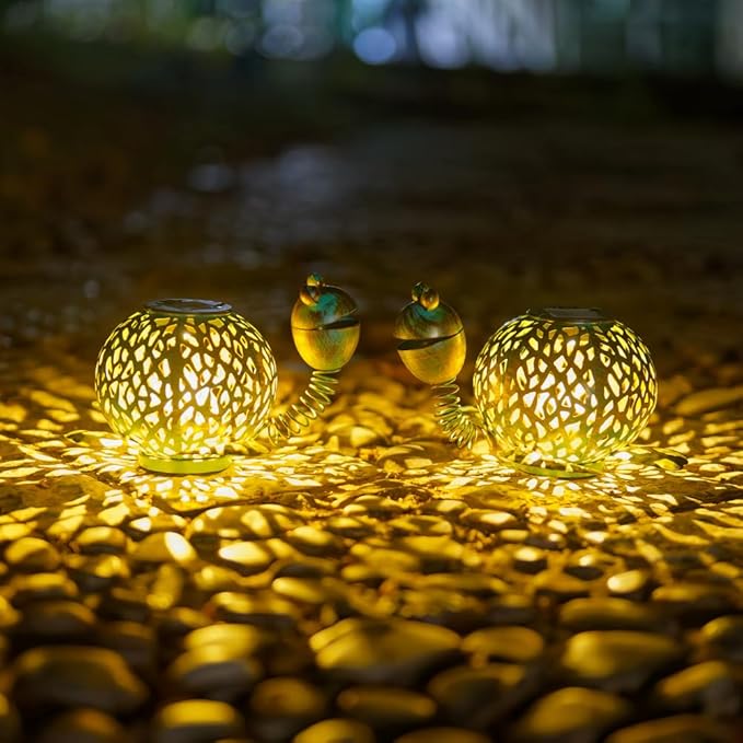 Solar Lanterns Outdoor Waterproof, 2 Pack Tortoise Garden Lights Staked Solar Powered Lanterns for Yard Patio Pathway, 2025 Gardening Lovers Mom Gifts