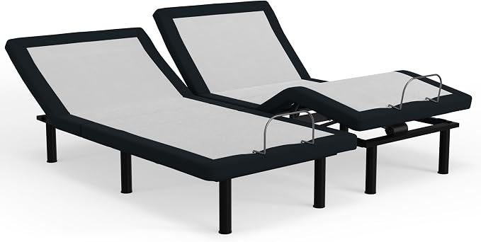 Blissful Nights Split King e4 Adjustable Bed Base Frame with Zero Gravity, Massage, Anti-Snore, Dual USB Charging, Under Bed Nightlight