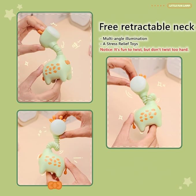 Fantasee Giraffe Night Light USB Rechargeable Nursery Bedside Sleeping Light for Child Kids - Green