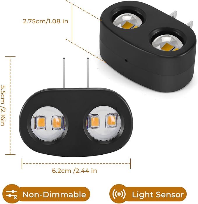 4 Pack LED Plug-in Wall Night Light, 100 Lumens Soft White 3000K, Auto On/Off Dusk to Dawn Sensor, Adjustable Swivel Head for Indoor – Ideal for Hallway, Bathroom, Stairs, Bedroom, Kitchen
