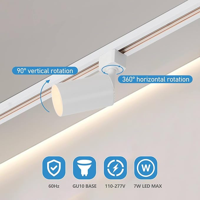 16 Lights LED Track Lighting Kit with 13FT H Track Lighting Rails & Floating Canopy Connector, GU10 Track Light Kit Modern Kitchen Track Lighting Fixtures Ceiling Spot Light, White - No Bulbs