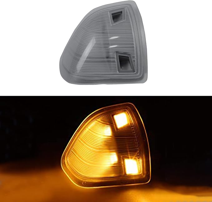 LED Side Mirror Turn Signal Light Left Driver and Right Passenger Lamps Clear Cover Lens 68302828AA 68302829AA Compatible with Dodge Ram 1500 2500 3500 4500 5500 2010-2018 2Pcs Two Wire