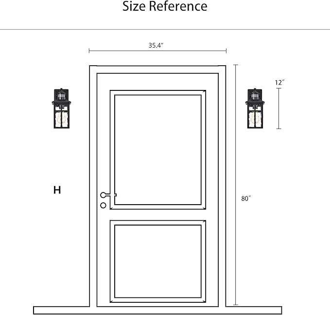 Outdoor Wall Lights Exterior, Dusk to Dawn Motion Sensor Outdoor Lighting Fixture with Water Glass, 12 in. H 1-Light Matte Black Waterproof Wall Lantern Light for Patio Garden Garage Entryway
