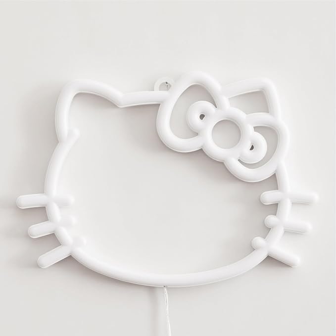 Hello Kitty LED Neon Wall Light,Figural Light-Up Wall Hanging Décor,Battery Operated,Cute Night Light for Kids Bedrooms