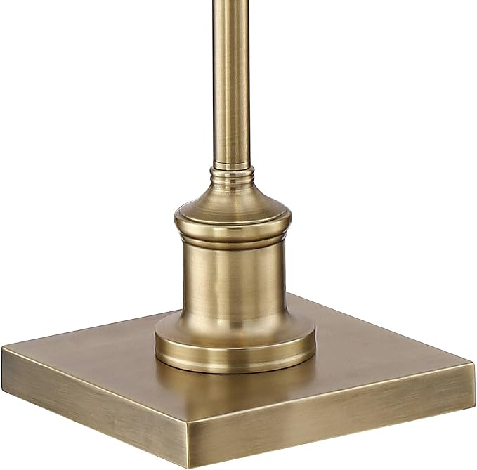 Jenson Adjustable Height Brass Swing Arm Pharmacy 54" Tall Floor Lamp | Traditional Farmhouse Metal Aged Shade Standing Pole Light for Living Room Reading House Bedroom Home Office