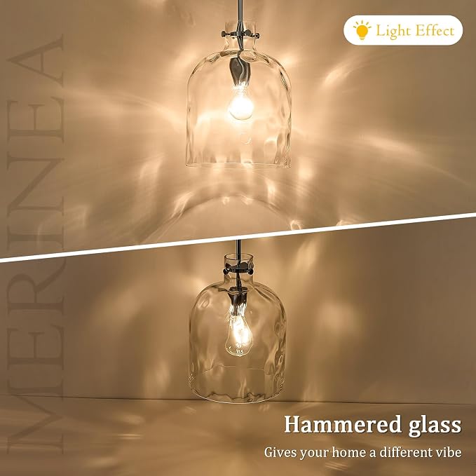 Chrome Pendant Light for Kitchen Island – 10" Modern Glass Dome Hanging Light Fixture, Single E26 Ceiling Pendant Lamp for Dining Room, Hallway, Bedroom