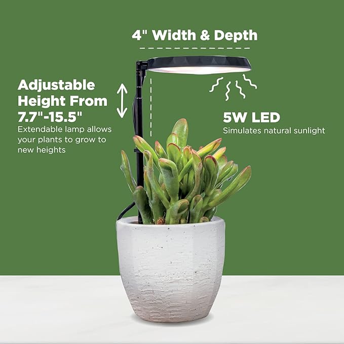 AeroGarden Stem Grow Light for Indoor Plants, Grow Live Plants Anywhere in the Home, Adjustable Light Modes, Black