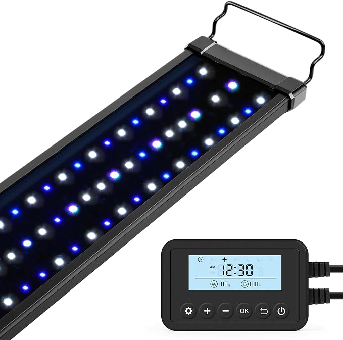 NICREW 36W Saltwater Aquarium Light, Marine LED Reef Light for Corals, Programmable Timer Controller, 36 to 48-Inch