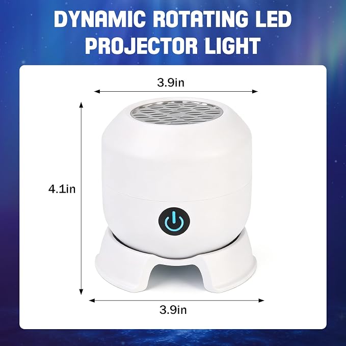 Dynamic Rotating Led Projector Light, 5d Holographic Night Light Projector,360° Ocean Wave Galaxy Night Light,USB Rechargeable, Adjustable Brightness,Plug & Play Dimmable for Bedroom & Home Theater