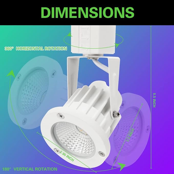 15W RGB LED Track Light Heads,Color Changing Track Lighting Head for Accent,Art,Party,Game Room,RGBW Ceiling Track Spotlight Fixtures Halo Type 8 Pack (White)