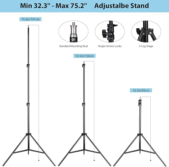 [Upgrade Version] HPUSN Softbox Lighting Kit 26inches Hexagon Continuous Lighting System Photography Studio Light Equipment with 2pcs 85W Bulbs for Live Broadcast, Portrait, Product Photography