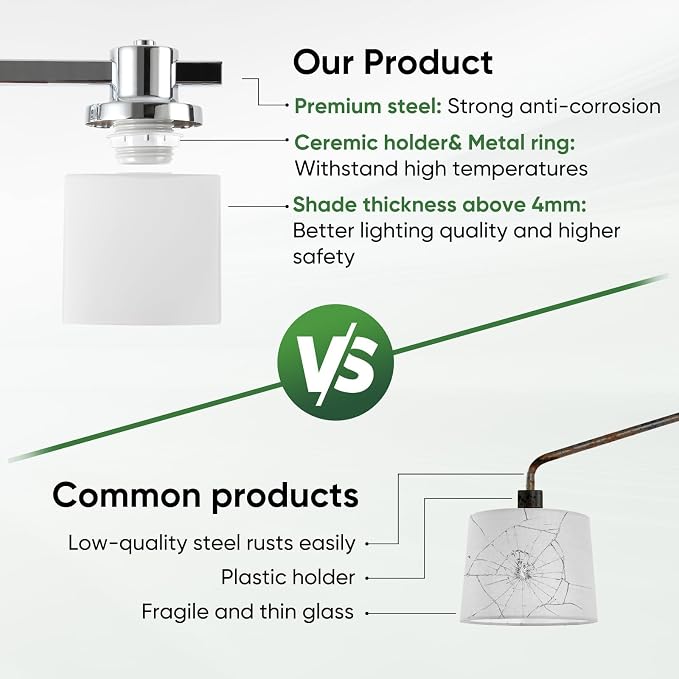 23 Inch Chrome Bathroom Light Fixtures Over Mirror 3 Light Bathroom Vanity Light Silver Modern Industrial Makeup Lighting Wall Sconce Shower Farmhouse Rustic Milk Glass Lamp Above Desk Sink