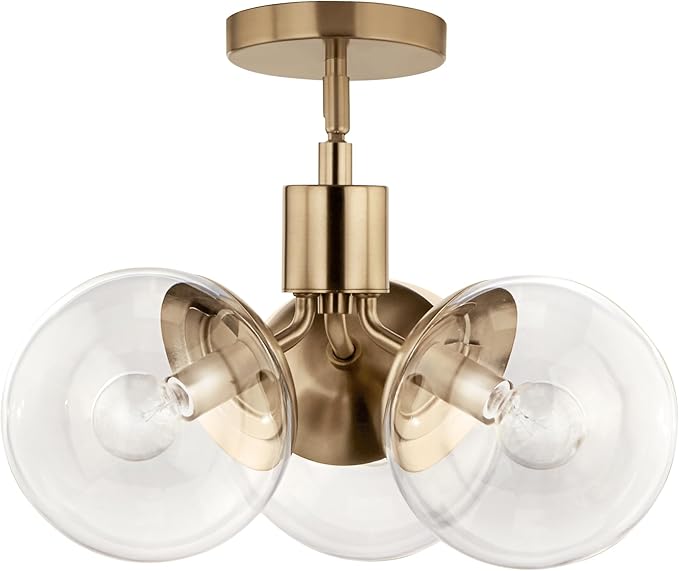 Kichler Silvarious 3-Light Convertible Pendant, Soft Modern Light with Clear Glass in Polished Nickel, for Hallway, Dining Nook, Bedroom or Kitchen (9.5" x 16.5"), 52700CPZCLR