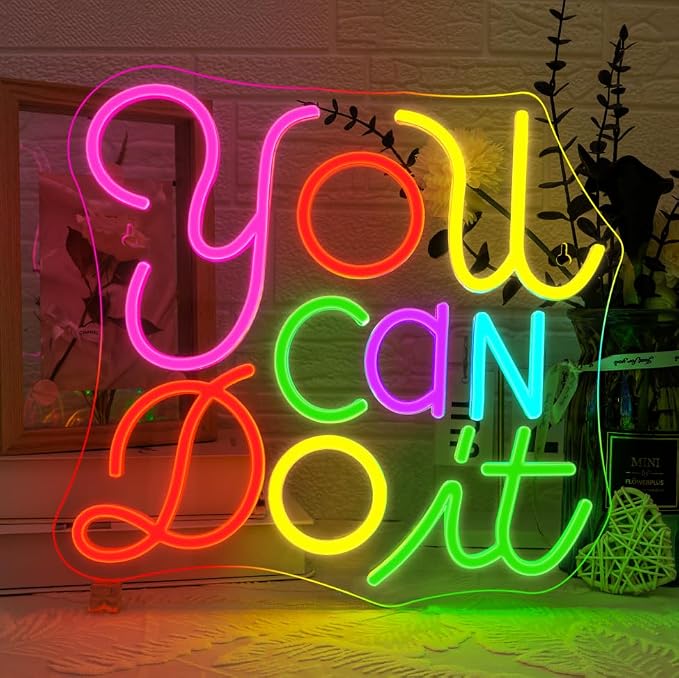 You Can Do It Neon Sign Dimmable LED Neon Signs for Wall Decor, Kids Wall Art, Classroom Decor, USB Neon Light for Bedroom, Birthday Party & Classroom sign for kids & teacher