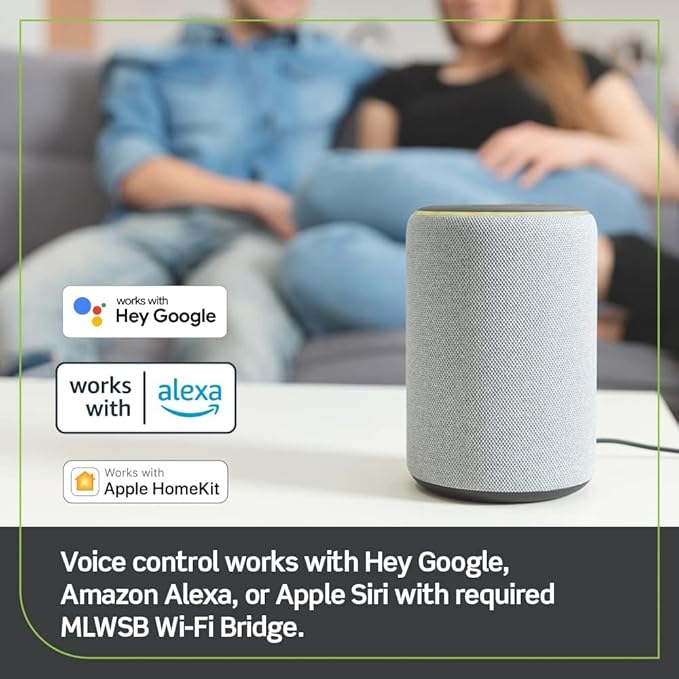 Leviton No-Neutral Decora Smart Switch, Requires MLWSB Wi-Fi Bridge to Work with My Leviton, Alexa, Google Assistant, Apple Home/Siri & Wire-Free 3-Way DN15S-1RW, White