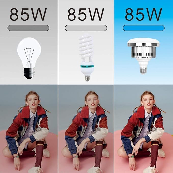 Skytex 2Pack 85W Photography Light Bulb 2700-6400K Colour Temperatures Dimmable Tricolor LED Bulbs Softbox Bulb in E27 Socket for Photography Photo Video Studio Lighting Softbox