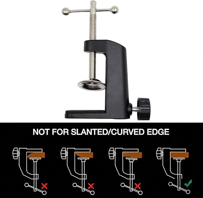 Universal C-Clamp Lamp Holder Desk Mount Clamp Base for Swing Arm Lights, DIY Lighting, Monitors, Workbenches