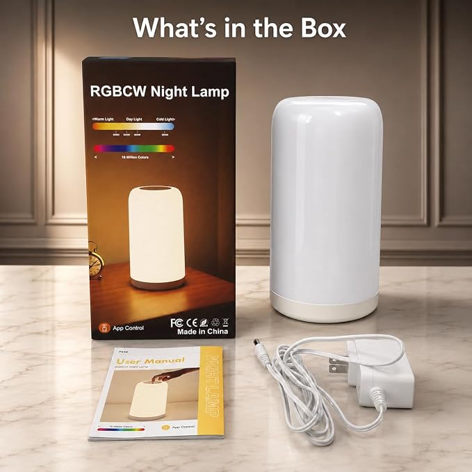 DAYBETTER RGB Smart Bedside Lamps, Touch Lamps for Nightstand, LED Lamp Compatible with Alexa and Google Assistant, Color Changing Lamp for Bedroom Living Room,25 Scene Mode (Only for 2.4GHz WiFi)