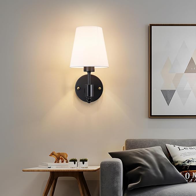 Peel and Stick Wall Sconces, Stick On Wall Sconce Set of 2, Battery Operated Wireless Adhesive Wall Lights, Corn Bulb with 10000mAh Battery, Easy Install for Bedroom Living Room Wall Decor
