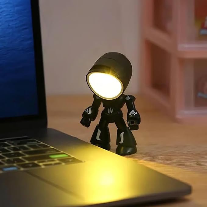 2PCS Lonely Robot Cartoon Cute Robot Design Companion Table Light, LED Mini Night Light, Mini Portable, for Bedroom Office, Thanksgiving Gifts (2pcs-D)