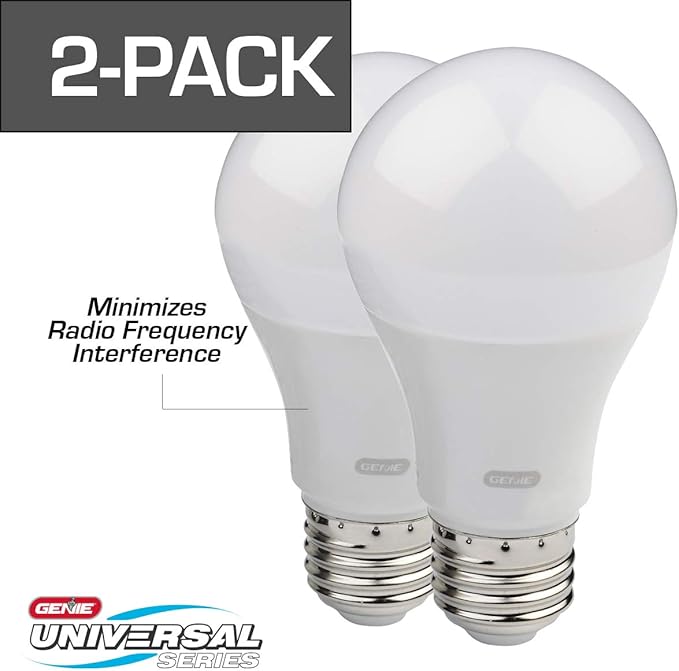 Genie GLEDB2-R2 2 Pack Garage Door Opener LED LIGHT BULB, 4000K,White