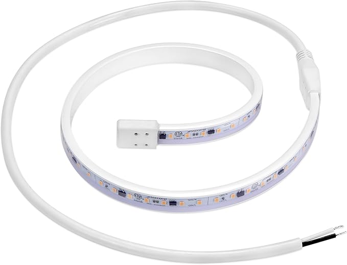 Maxxima 24 in. Hardwired LED Under Cabinet Strip Light, 920 Lumens, 3000K Warm White, Kitchen and Living Room 120V White Cove Lighting, No Power Supply Needed