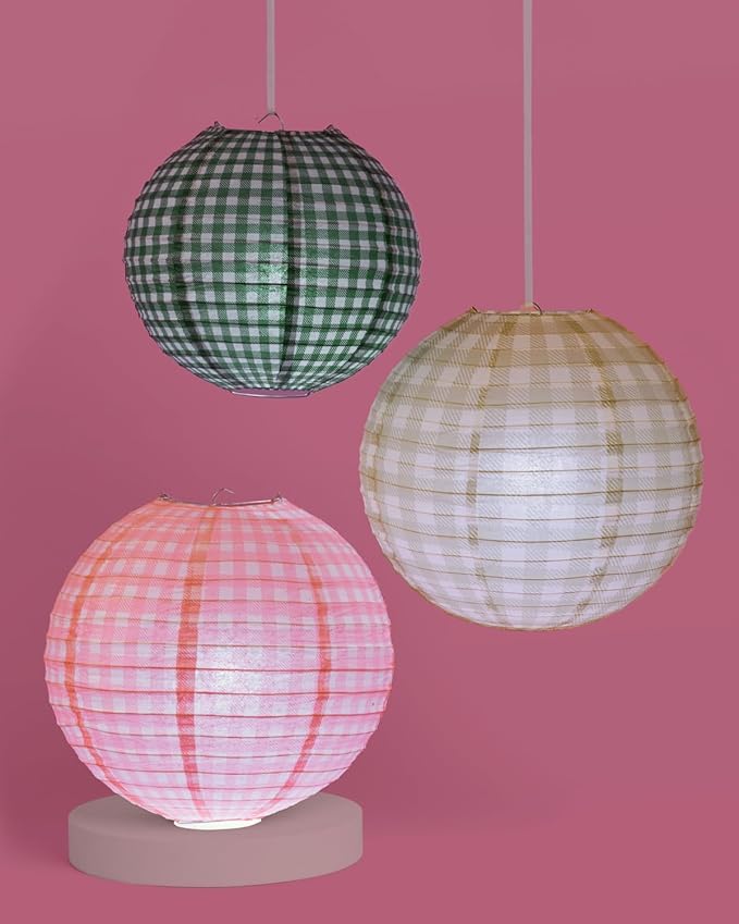 xo, Fetti Paper Camp Lantern Set | Pink, Green, Camp, Bachelorette, Birthday, Outdoor Party, Glamping Decor