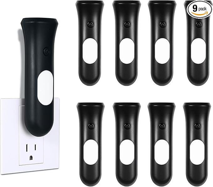 ROSSEX 4 in 1 Emergency Power Failure Lights for Home, 9 Pcs Rechargeable LED Flashlight, Automatic Turn-On Power Outage Light Plug in Wall for Snow Storm Weatheready, Black