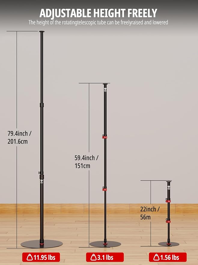 IFOOTAGE Cobra RB-A400,79" Round Base Monopod,Aluminum Photography Light Stand Flat Base for DSLR Camera, Light,Payload 22LBS(2 Pack)