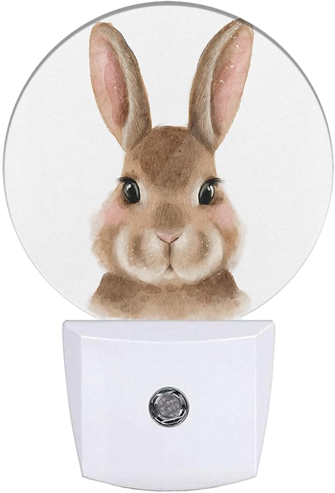 EKOBLA Easter Bunny Night Light Cute Cartoon Rabbit Animal Night Lights Plug into Wall Led Lamp for Easter Bedroom Bathroom Living Room Kitchen Staircase Indoor Home Decor