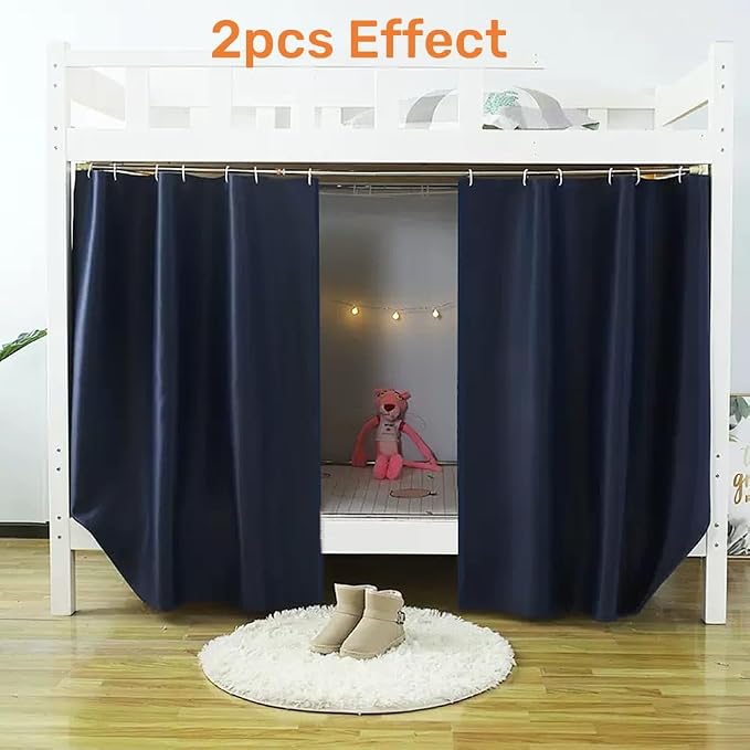 Gxi Navy Blackout Bottom Bunk Bed Curtain Single Bed Shading Decor | Privacy Canopy Loft Under Dormitory Bed Curtain,1PC