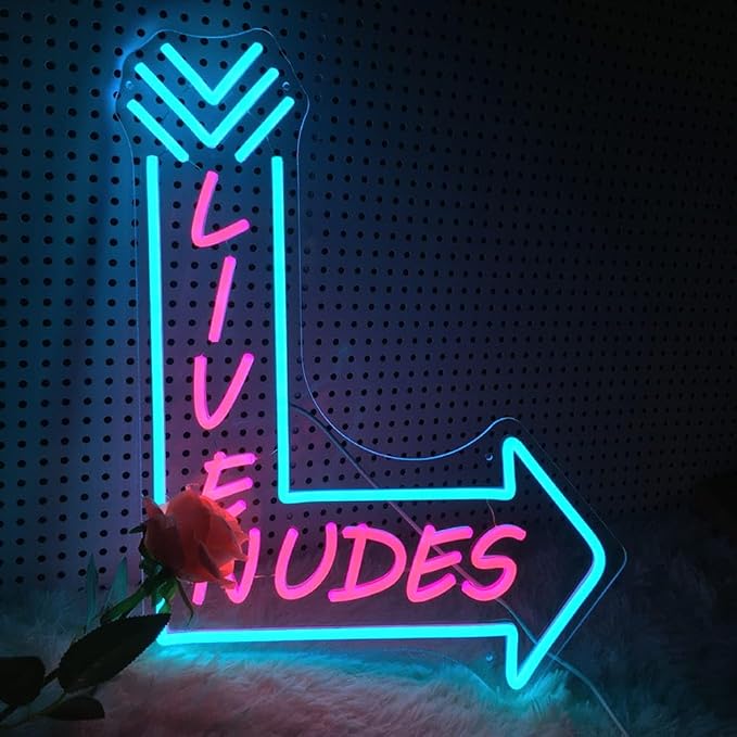 Large Live Neon Sign, LED Signs for Man Cave Wall Decor (20X15in) | USB Powered LED Neon Lights Signs with Dimmer for Bar Office Hotel Pub Cafe Recreation Room Sign
