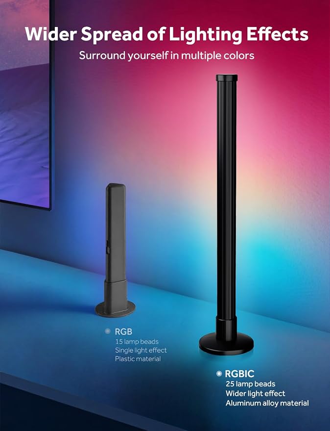 Smart LED Light Bars, Gaming Lights RGB Light Bar for Room, 16 Million Colors TV Backlights, Music Sync, App & Remote Control Ambient Lighting for PC, Room Decorative Mood Lights