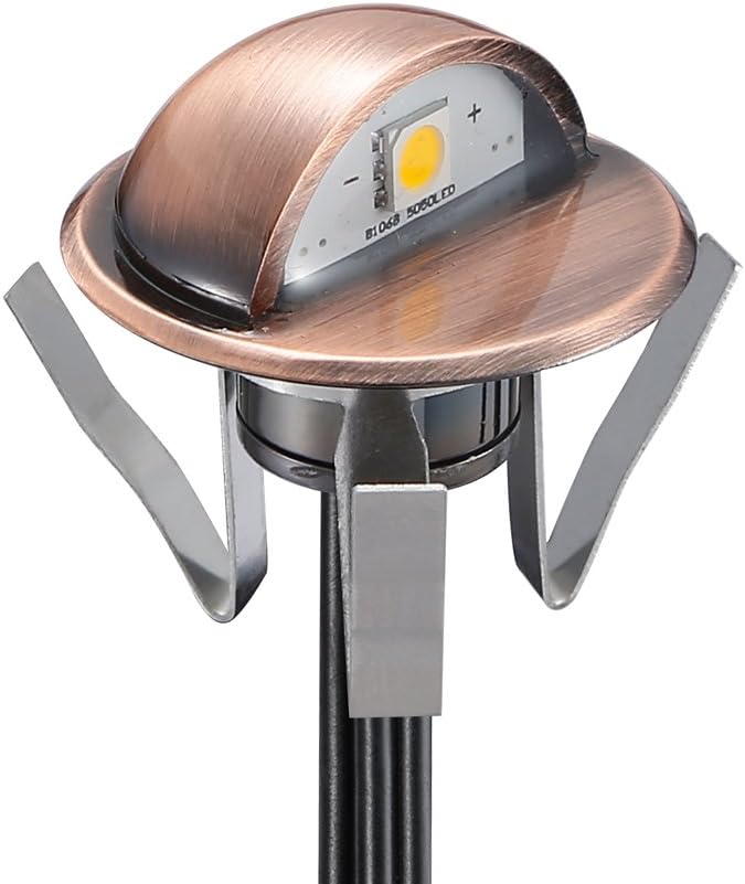 30pcs Low Voltage LED Deck Lights kit Φ1.38 Outdoor Garden Yard Decoration Lamp Recessed Landscape Pathway Step Stair Cold White LED Lighting, Bronze