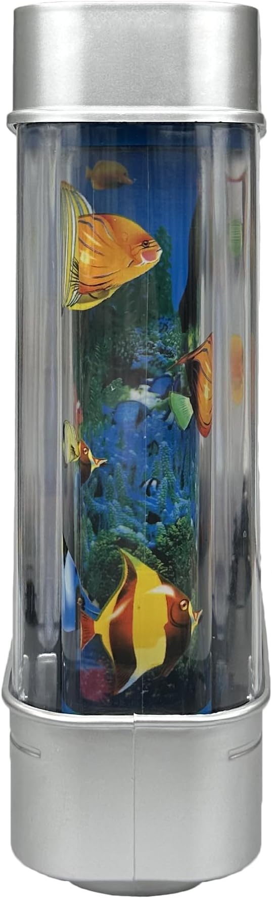 Fake Motion Fish Tank Mini Aquarium, Artificial Tropical Decorative Lamp Night Light with Moving Fish, Gift for Kids(US Plug)