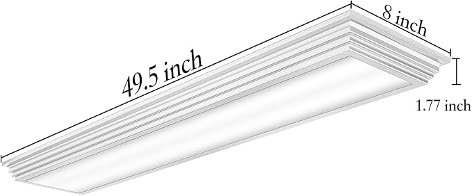 Dimmable 4FT LED Wraparound Light, Selectable 3 Color Temperature 3000K/4000K/5000K CCT 50W 5500LM 4 Foot Kitchen LED Light Fixture, Flush Mount 48 Inch Ceiling Lighting Fixture, 1 Pack