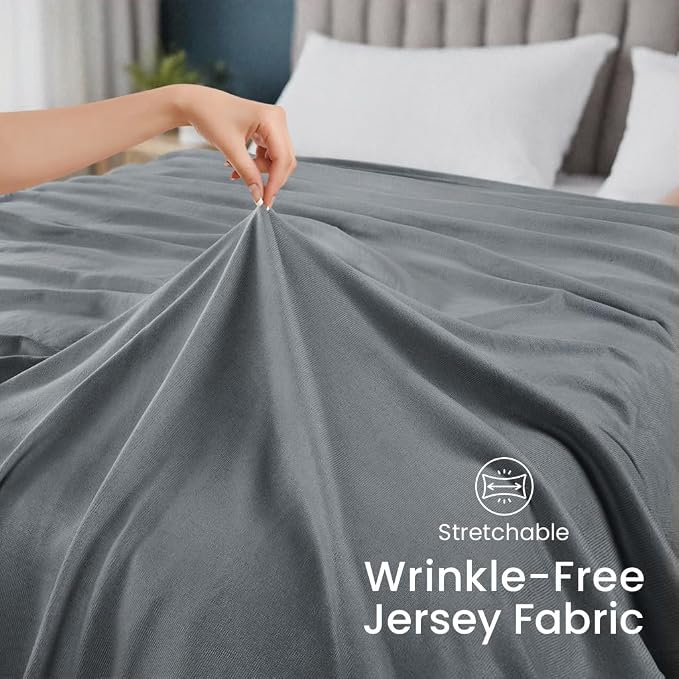 Utopia Bedding Soft Jersey Knit Blanket Grey King (90x102 Inches) | Lightweight, Breathable, Sweatshirt Blanket, Bed, Couch, Sofa, Cozy, Home Decor, Summer
