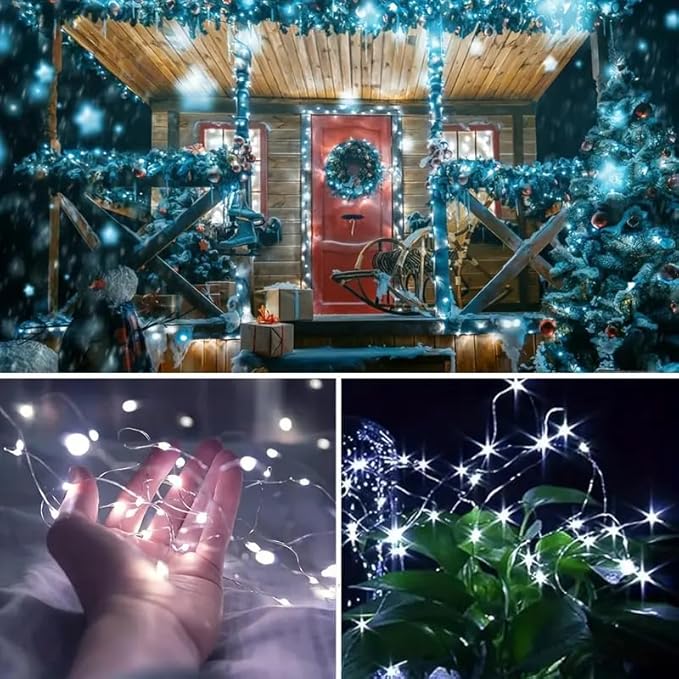Joomer LED Fairy Lights Battery Operated, 2 Pack Each 16FT 50 LED Cuttable Starry Lights with Timer for Bedroom, Parties, Wedding Christmas Indoor Decor (White)