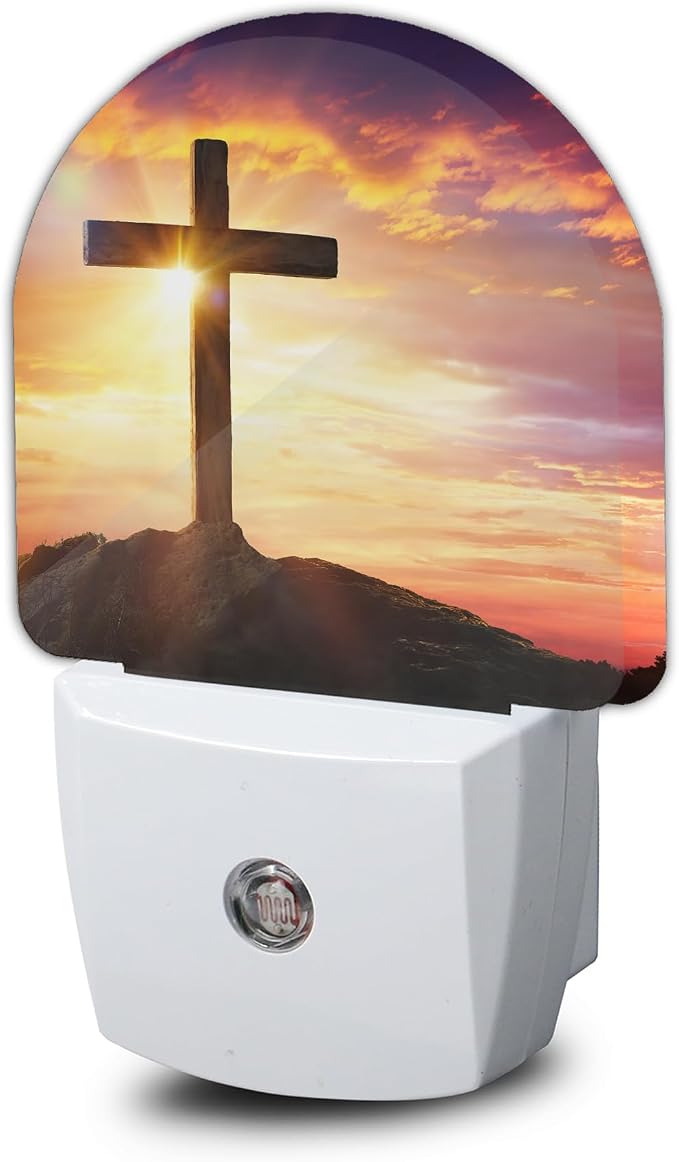 Cross Night Light, Night Lights Plug Into Wall Decor,At Sunset Dusk to Dawn Home Indoor Stairway Kitchen Corridor, Boys Girls Women Men Room Gifts