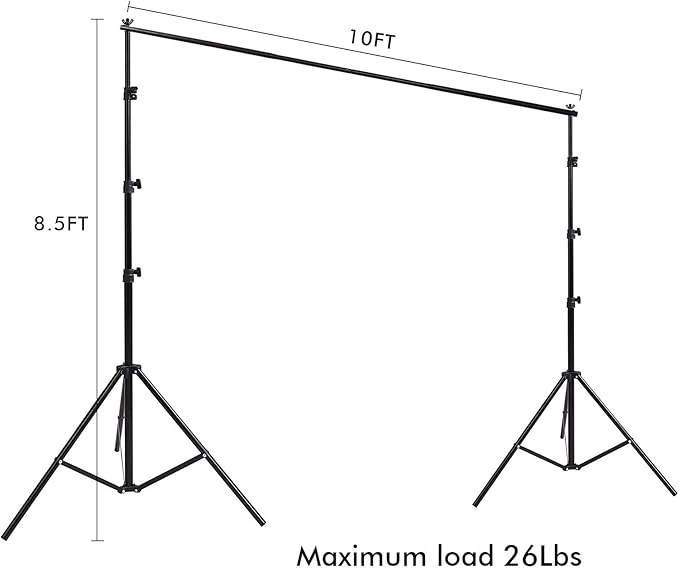 Photography Umbrella Lighting Kit with 85w Led Bulb,Muslin Backdrop (White Black), Backdrop, Clips Clamp,8.5 * 10ft Photo Background Photography Stand System for Photo Video Studio Shooting