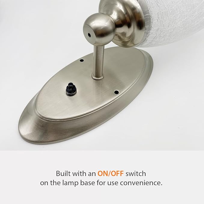 RV Wall Light Interior LED Light Fixture 12 Volt DC | Ice-Cracked Glass Wall Lights for Camper Trailer, 5th Wheel Decor Lighting-with on/Off Switch, Soft White Lighting