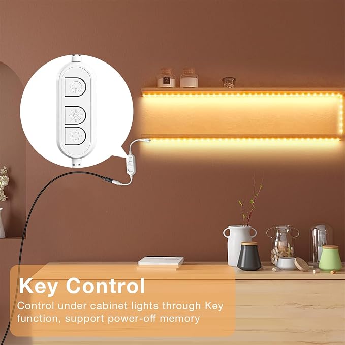 DAYBETTER Under Cabinet Lighting Kit,10 PCS White LED Strip Lights with APP | Dimmable,2700K-6500K Dual-Color Warm White,Timing,24V Adapter,Under Cabinet LED Lights for Bedroom,Kitchen,Counter,16.4ft