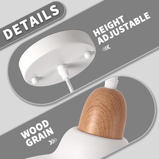 Ziqqeelam 2 Pack 11.8" White Pendant Light Kitchen Island Morden Pendant Light, Hanging Farmhouse Pendant Lights Fixture Kitchen Island, White Dome Pendant Lighting Over Island Dining Room