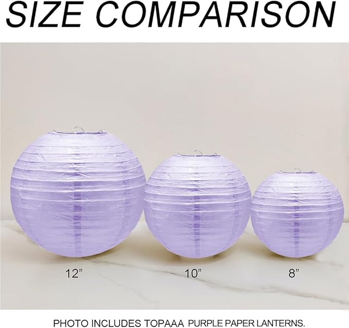 10 Inch Purple Chinese Japanese Paper Lantern Lamp(Set of 5, Purple)